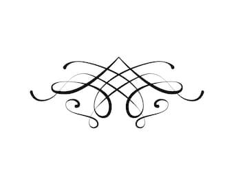 Calligraphic swirl element SVG | Wedding design, Page divider, Ornament, Scroll filigree element, Swoosh | Digital cutting file | Vector