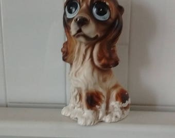 RARE Vintage BIG EYES Puppy Dog Ornament Statue 1960's