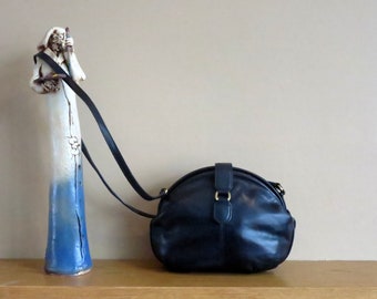 Etsy BDay Sale Coach Laurel Bag In Black Leather- Clam Shell With Crossbody Strap- Style No 4112 Made In United States Rare- VGC