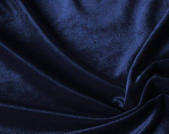 SALE 20% Navy Blue Velvet Fabric, Dress Stretch velvet, Commercial Curtain Fabric, Fashion Velvet, Upholstery Decorative Fabric DVB07