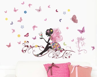 Pink Fairy on a Tree Branch