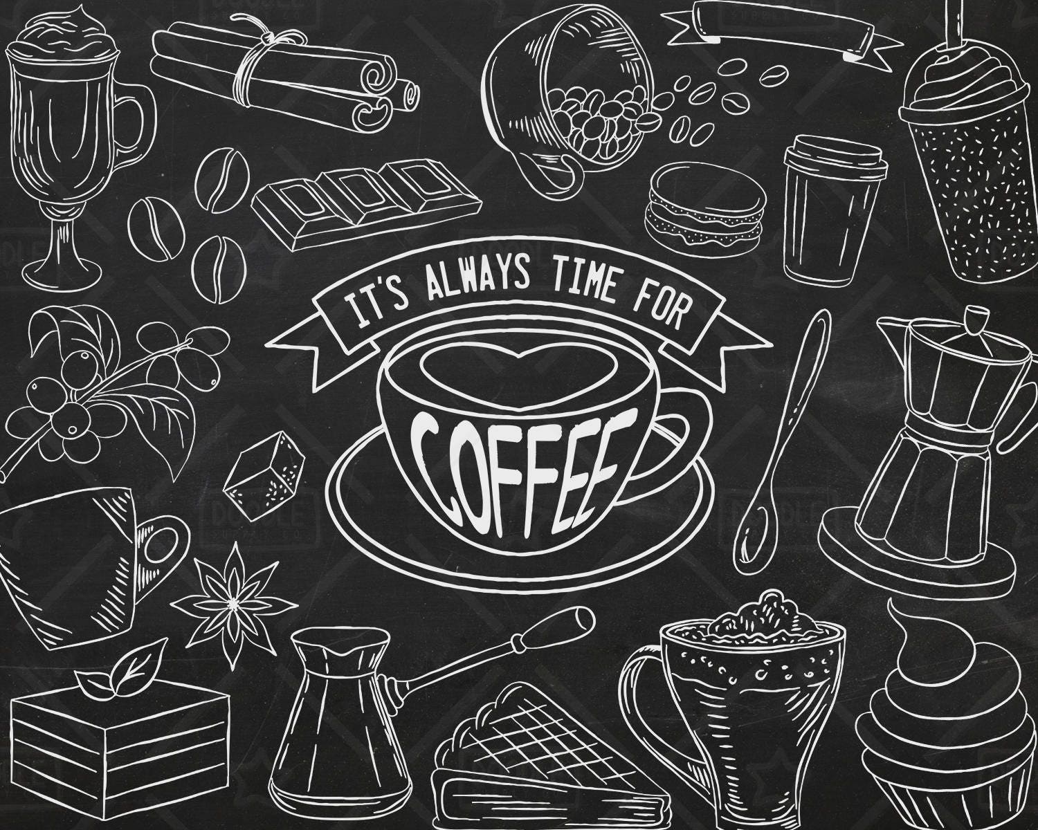 Chalkboard Coffee Vector Pack Coffee Shop Bakery Cafe