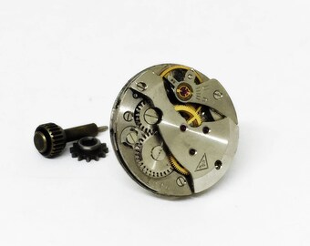 Man's Tie Pin, gift-for-men Steampunk Tie Clip, Vintage watch movement, Old watch movement, Birthday Gift, Boyfriend Gift,