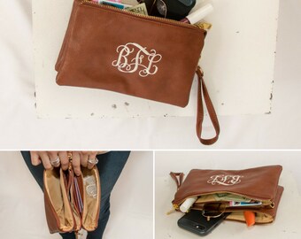 Monogrammed Crossbody Clutch | Vegan Leather | Crossbody Bag | Clutch | Wristlet Wallet | Personalized Gift | Monroe | Mother's Day Gift