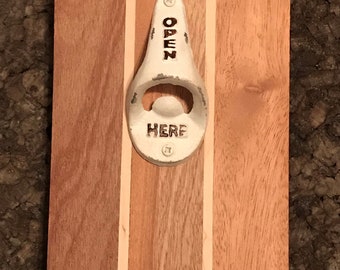 Wall Mounted Bottle Opener with Magnetic Cap Catcher