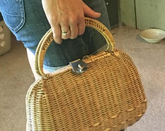 Vintage Wicker Basket Purse