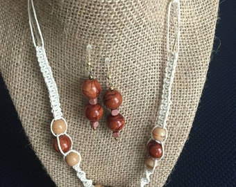 Fine cream-colored hemp and beautiful beads