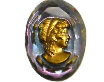 Rare Vintage Cameo 25x18 Vintage Glass Cabochon Intaglio S-450