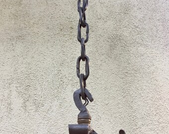 Arts & Crafts Mission Craftsman 4 Light Hand Crafted Hammered Copper and Forged Iron Pendant
