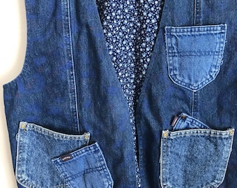 Patchwork Denim Vest