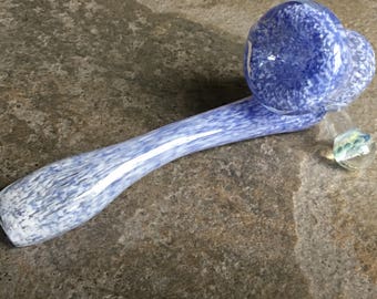 Glass smoking pipe/ sherlock purple and white/one of a kind