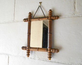 Mid century mirror faux bamboo mirror vintage French mirror French home decor .