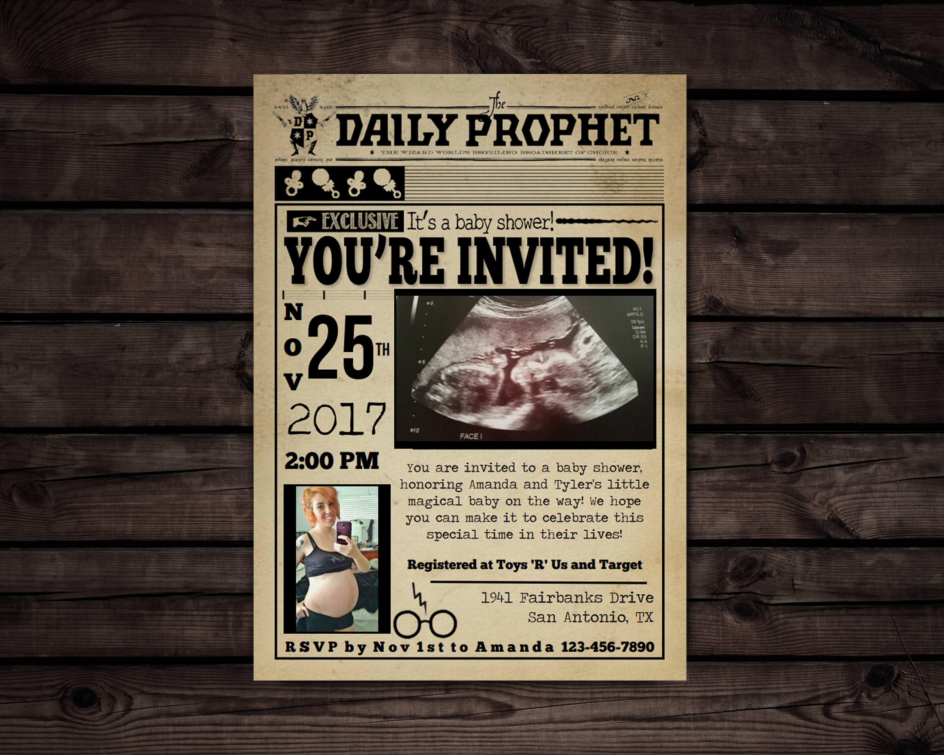 Harry Potter Inspired Baby Shower Invitation // Editable PDF