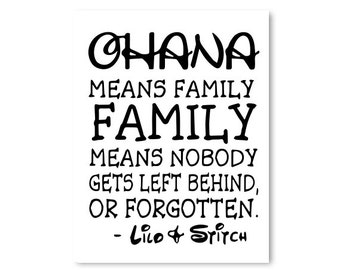 Disney, Lilo and Stitch, Ohana, Family, Saying, Cartoon, Digital, Download, TShirt, Cut File, SVG, Iron on, Transfer