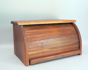 Wood Roll-top Bread Box