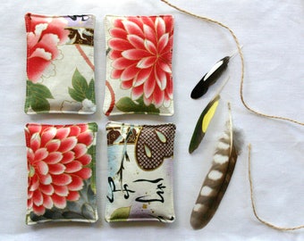 Japanese Floral Lavender Sachets - Set of 2 - Lavender Pillows - Mother's Day Gift - Drawer Sachet Aromatherapy