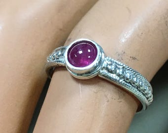 Petite Ruby Cabochon Ring