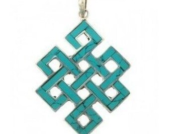 Handmade Tibetan Compassion Knot Tibetan Silver Pendant