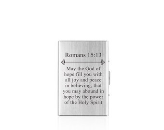 Scripture RFID Wallet Romans 15:13 - RFID-ROMANS15.13 - Silver