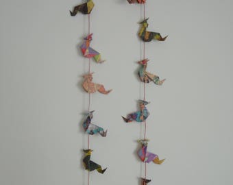 Garland dragons multicolored origami