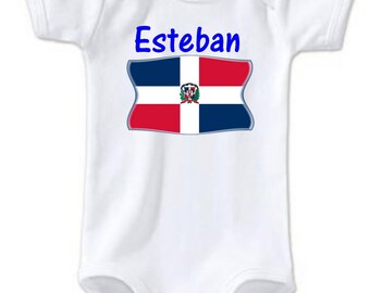 Dominican Republic baby personalized with name Bodysuit