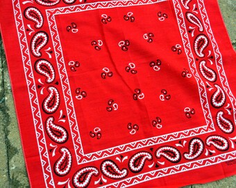 Vintage Fast Color Red Bandana Kerchief