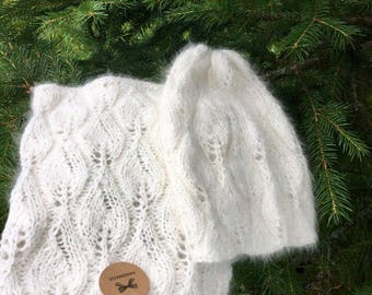 Hat and scarf Angora wool 100%