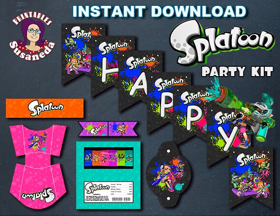 SPLATOON Party Kit Printable in English. Instant download