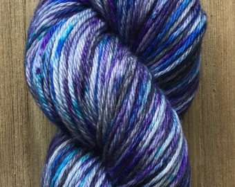 Hand Dyed Yarn, Worsted Weight 4ply, 100% Superwash MerinomWool, Galaxy on Hearty Worsted Yarn