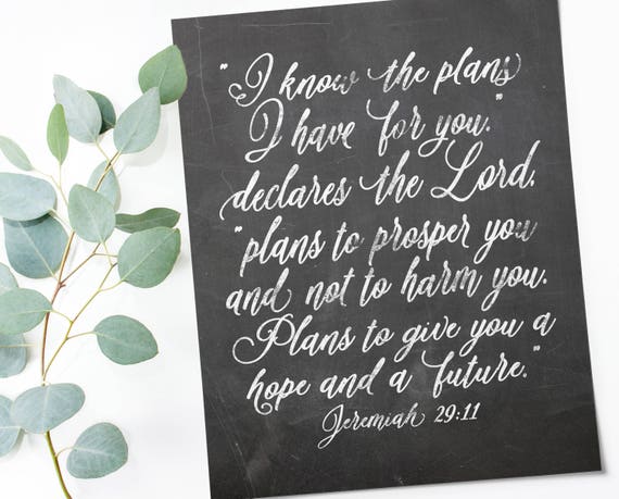 Jeremiah Printable Jeremiah 29 11 Scripture Printable