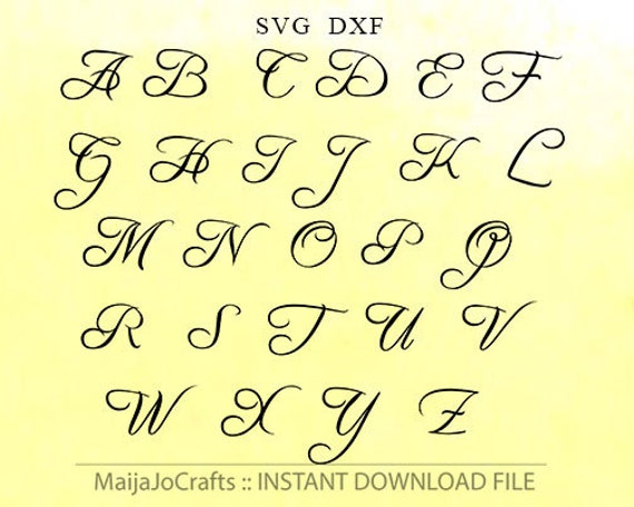 Vine Monogram Font SVG DXF Files Alphabet Vine font A-Z