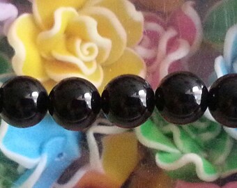 1 bead with genuine black agate 8mm to medical properties in Crystal healing
