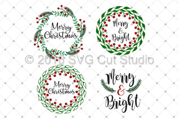 Download Items similar to Christmas SVG Cut files, Christmas Wreath ...