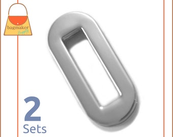 1 Inch Oval Screw Back Eyelets, Nickel Finish, 2 Sets, Handbag Purse Bag Making Hardware Supplies, 1", EGR-AA008