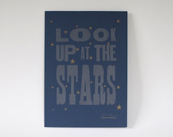 Look Up At The Stars A4 Letterpress Print