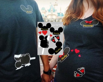 Couple's Maternity Pregnancy Mickey Ears Transfer File for Disney themed T-shirts