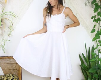 White vintage Sundress, Medium 4205