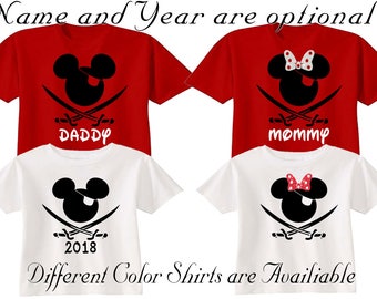 Disney Pirate Cruise Shirts/Custom Disney Family Matching Shirts/Disney Pirate Shirts/Mickey Mouse Pirate Night Inspired Pirate/Disney Shirt