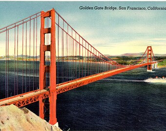 Golden Gate Bridge San Francisco California Vintage Postcard (unused)