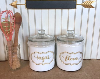 SET of 4, Pantry Label Vinyl Tags, for Kitchen, Jars, Canisters As Seen On Groopdealz