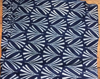 Block printed Natural Indigo dyed cotton