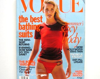 Vintage Vogue Magazine - May 1997 - Fashion magazine, Fashion Editorials, Beauty and health, Collector's item, 1990's fashion, 90's ads