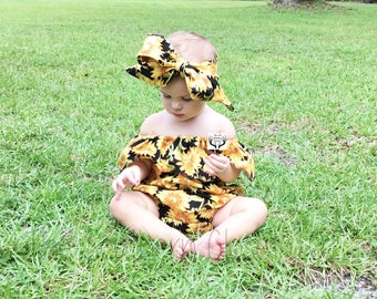 Sunflower Romper,Baby Romper,Sunflower,Girls Romper,Baby Girl Romper,Baby Girl Romper Set, Baby Gift,Girls Clothes,Sunflowers,Baby Girl