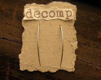 Fangs sterling silver earrings tapered sleek modern vampire simple simplistic minimalistic wire halloween