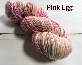 Pink Egg - Hand dyed yarn, 100% Superwashed merino wool, skein 100gram/400m