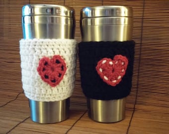 Heart Coffee Mug Cozy (set of 2)
