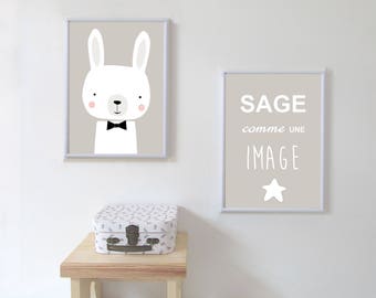 Set of 2 Prints,nursery art prints , baby nursery decor ,nursery wall art, Children Art - Kids Room
