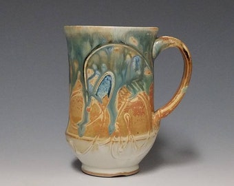 Handmade wheel thrown ceramic mug #1143