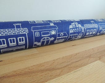 Blue & white draft Stopper. Light blocker. Window snake. Draught excluder. House and home accessory. energy saver. window draft stopper