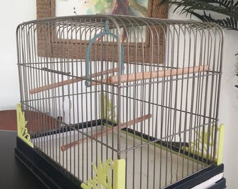 VINTAGE BIRD CAGE, Wire Birdcage, Vintage Birdcage, 1950s, Parakeets, Art Deco, Birdcage, Bird Cage, Hendryx Style, at A Vintage Revolution